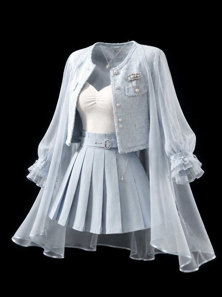现代风女性服饰提示词合集:花呢套装与轻盈礼服